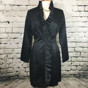 Beautiful WHBM Black Ruffle Button Jacket Size 4